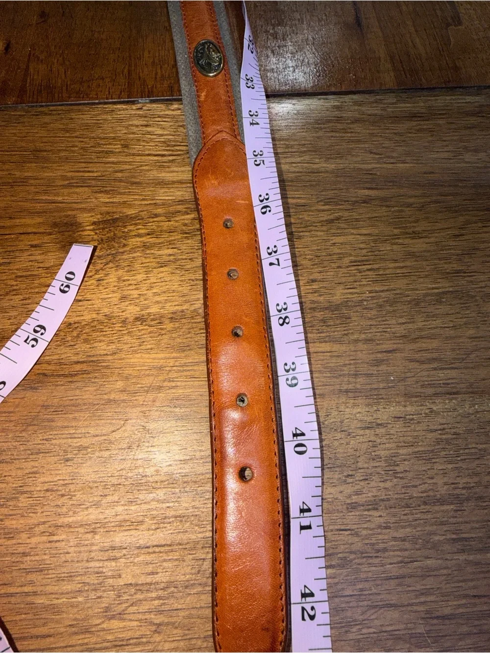 Brown Genuine Leather  Conchos Belt Western Cowboy Americana Boho Sz 38